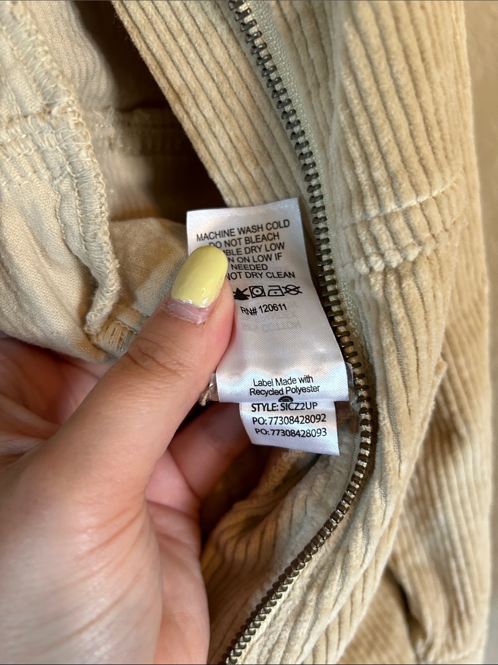 Stoic Wide Leg Corduroy Jumpsuit Coveralls Tan Beige Small - Picture 13 of 15